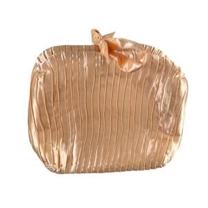 Peachy Silky- Vintage Tresor Toiletry cosmetics travel case- Treson- With Tie